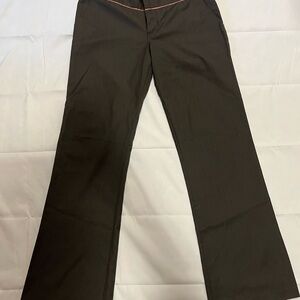 Volcom Girl’s Dress Pants in Dark Brown with Subtle Pinstripe